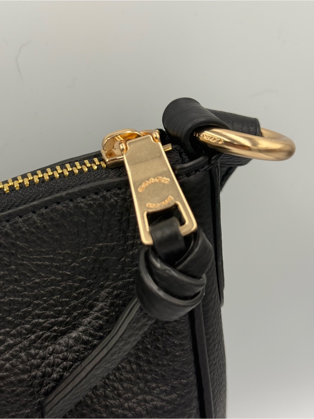 Coach Ellie File Bag Black Pebbled Leather Crossbody Shoulder C1648 - Picture 5 of 10